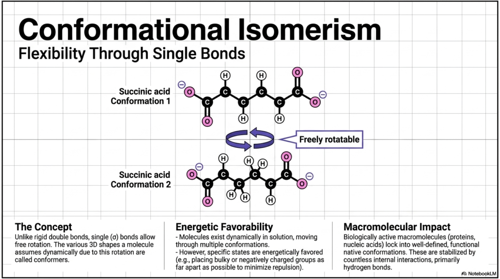 Slide 10: Conformational Isomerism and Molecular Flexibility