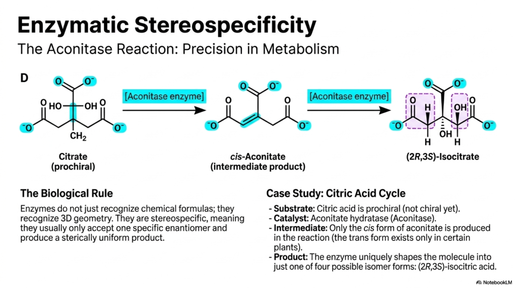 Slide 12: Enzymatic Stereospecificity in Metabolism