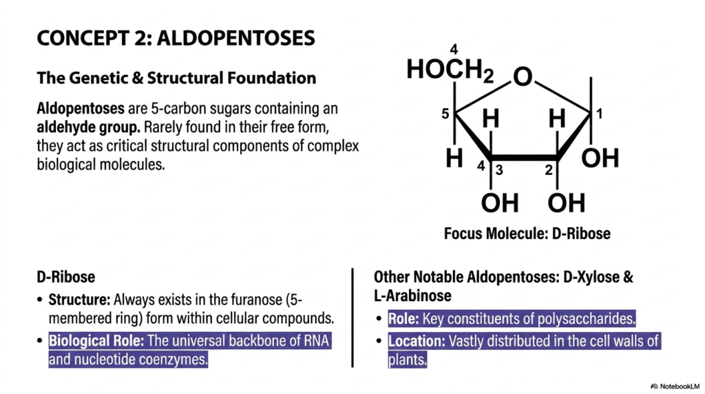 Slide 3: Aldopentoses and the Genetics of Monosaccharides and Disaccharides