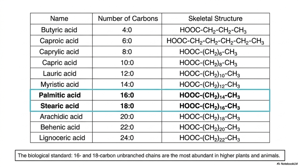 Chemical Architecture of Fatty Acids