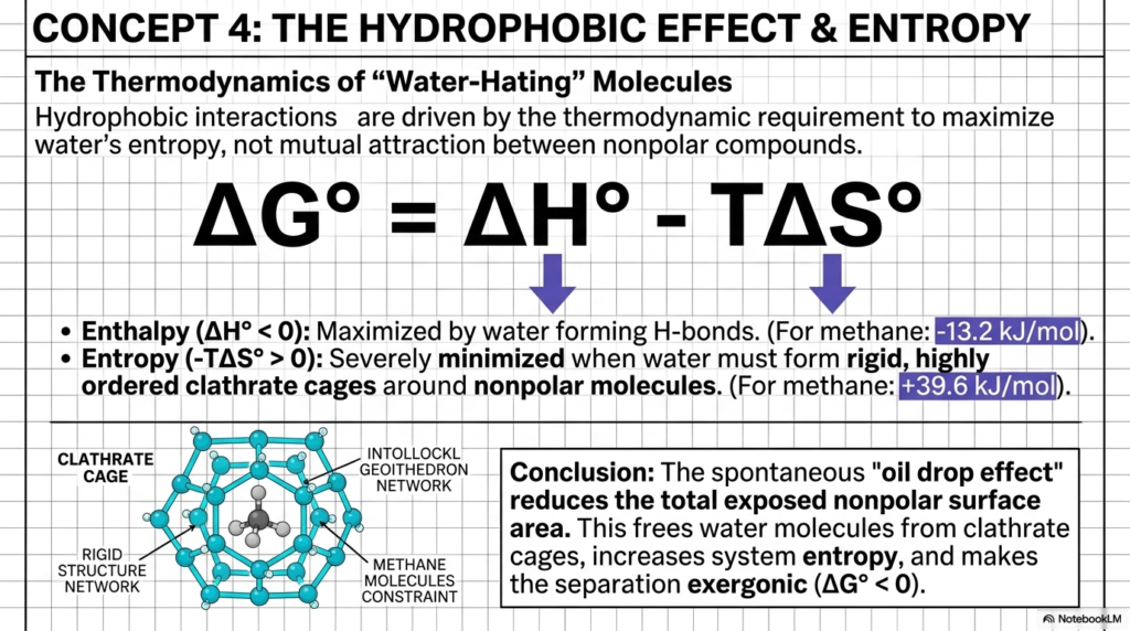 Slide 5: The Hydrophobic Effect: Entropy, Water and pH