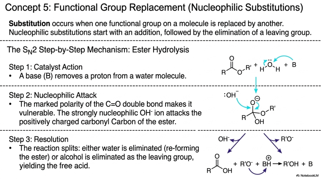 Slide 6: Swapping Parts via Nucleophilic Substitution Biochemical Reactions