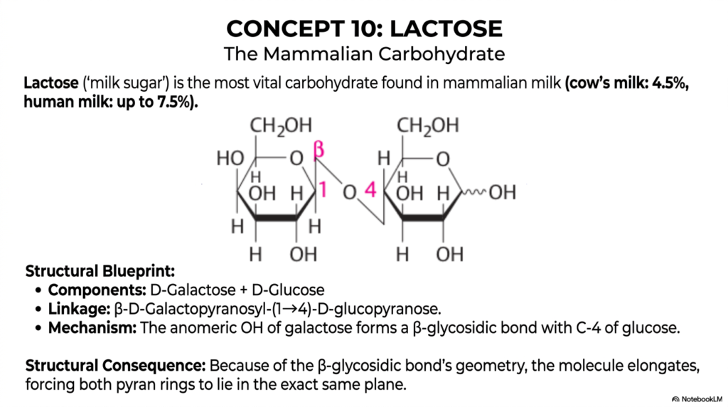 Slide 11: Lactose and Mammalian Nutrition in Monosaccharides and Disaccharides