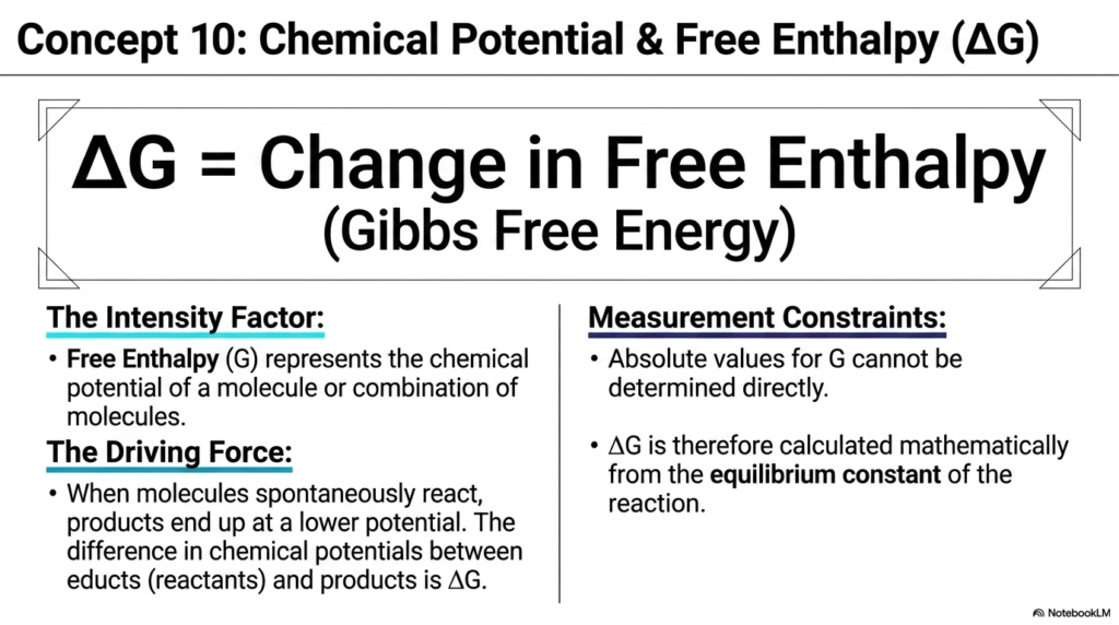Slide 12: Decoding Chemical Potential and Free Enthalpy in Biochemical Reactions