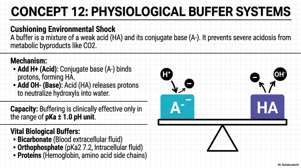 Slide 13: Physiological Buffer Systems: Defending Water and pH