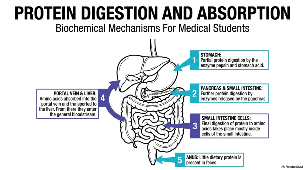 Protein Digestion: Mechanisms, Enzymes, and Absorption