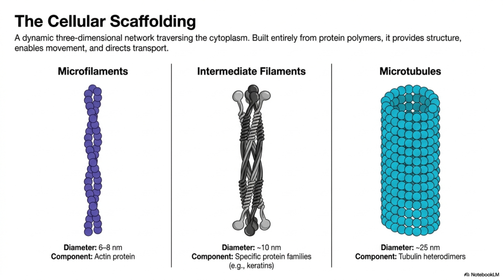 Slide 2: Eukaryotic Cytoskeleton: The Three Pillars of Cellular Scaffolding