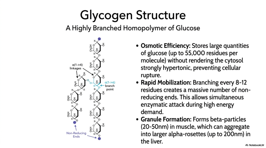 Glycogen Metabolism: Structural Principles, Pathways, and Clinical Significance