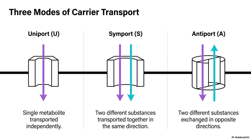 Slide 3: Three Primary Modes within Mitochondrial Transport Systems