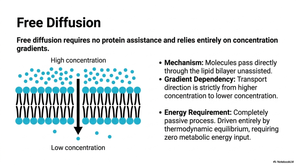 Slide 3: Free Diffusion in Plasma Membrane Transport: The Path of Least Resistance