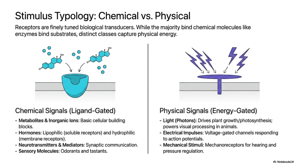 Slide 3: Stimulus Typology and the Triggers of Membrane Receptors