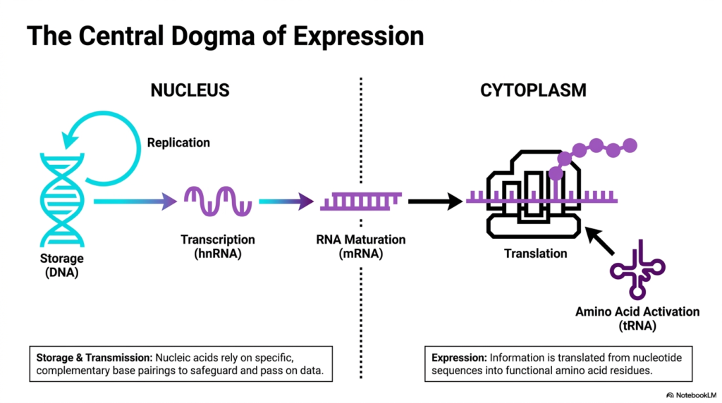 Slide 3: The Central Dogma of Expression in Molecular Genetics