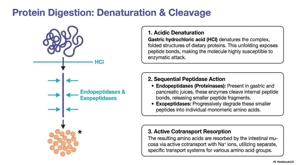 Slide 3: Protein Digestion and Resorption Mechanics