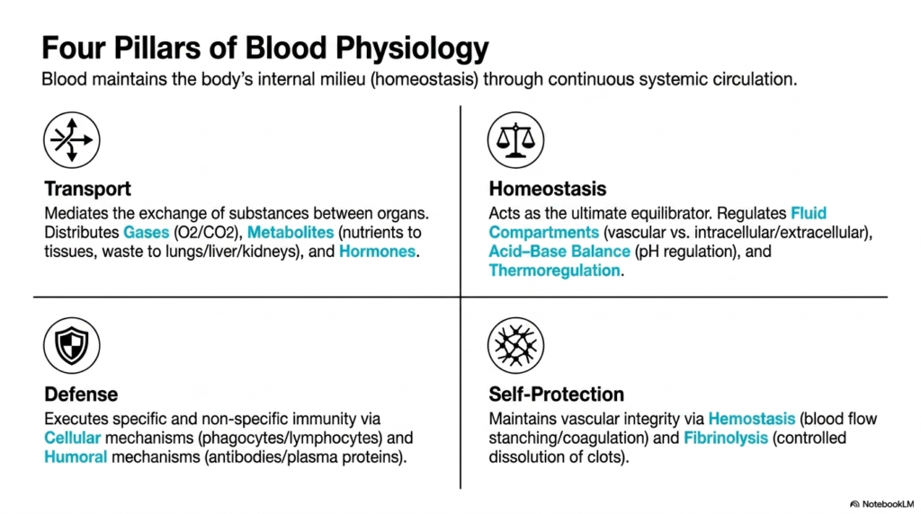 Slide 3: Human Blood Composition - The Four Pillars of Blood Physiology