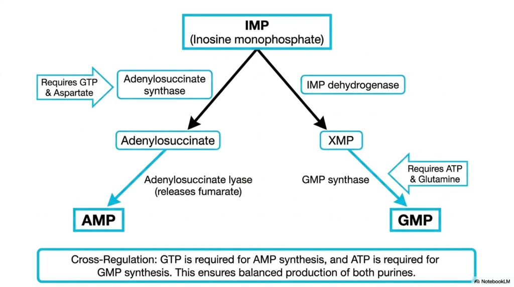 Branching Pathways in Nucleotide Biosynthesis