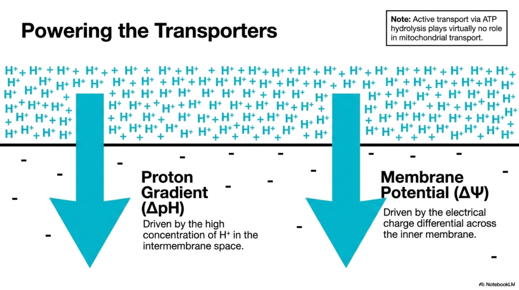 Slide 4: Energetics Powering Mitochondrial Transport Systems
