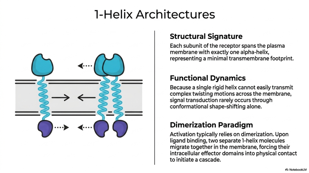 Slide 4: The 1-Helix Architectures of Specific Membrane Receptors