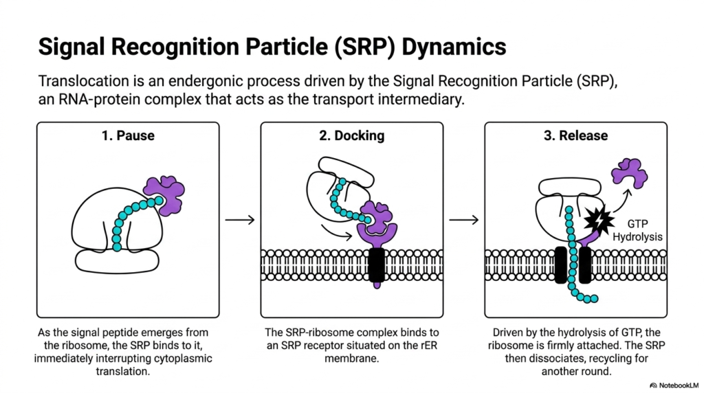 Slide 4: Navigating Protein Synthesis: Signal Recognition Particle Dynamics