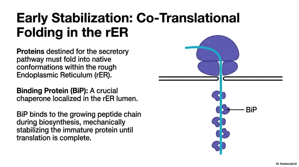 Slide 4: Early Stabilization and Protein Maturation in the Endoplasmic Reticulum