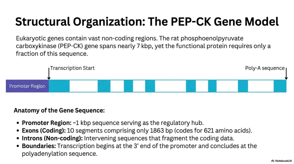 Slide 4: Gene Structure in Eukaryotic Transcription: The PEP-CK Model