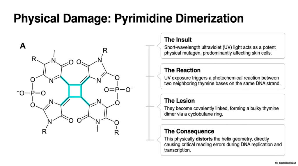 Slide 4: DNA Mutation and Repair: The Biochemistry of Pyrimidine Dimerization