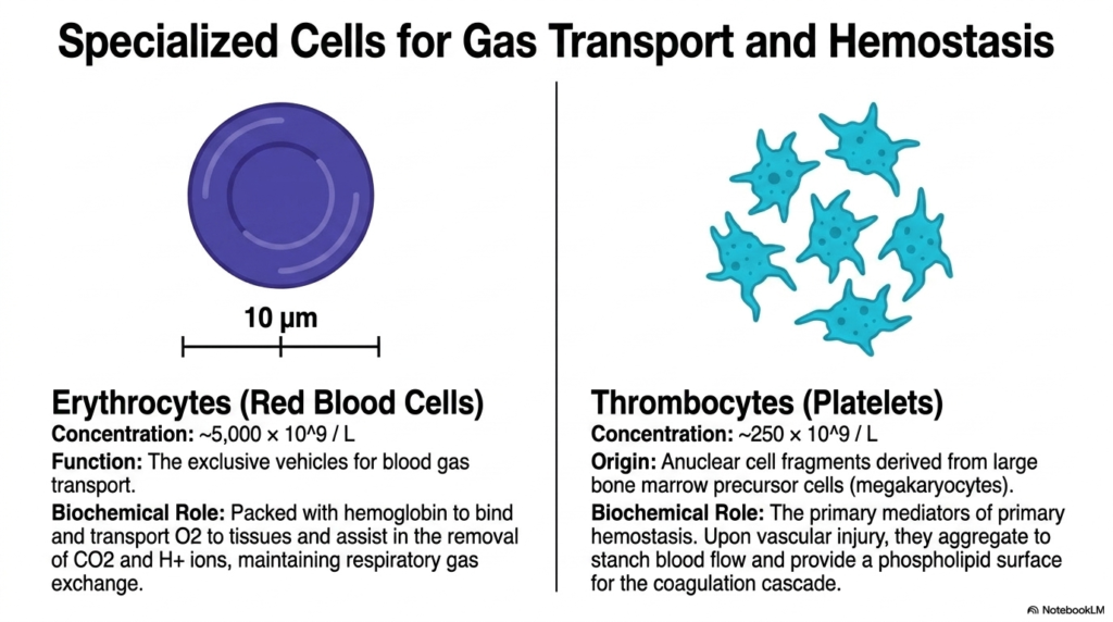 Slide 4: Human Blood Composition - Specialized Cells for Gas Transport and Hemostasis