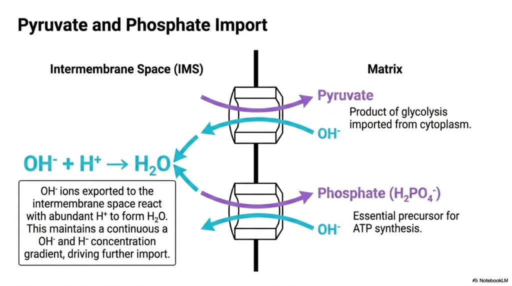 Slide 5: Pyruvate and Phosphate Import via Mitochondrial Transport Systems