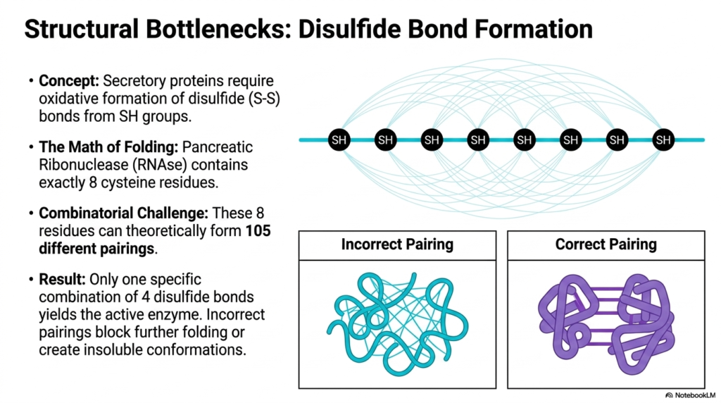 Slide 5: Disulfide Bond Formation and Structural Bottlenecks in Protein Maturation