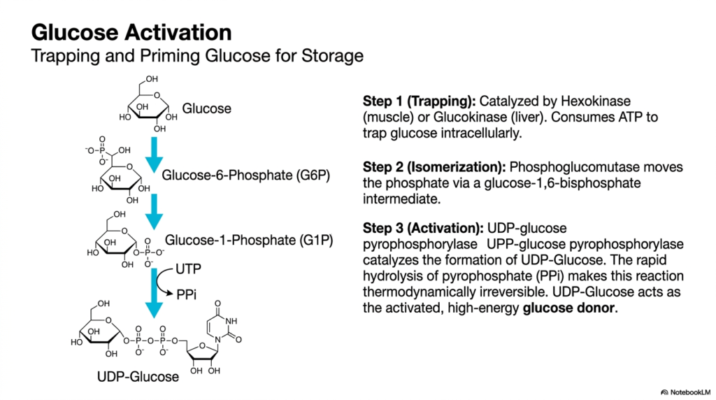 Glycogen Metabolism: Structural Principles, Pathways, and Clinical Significance