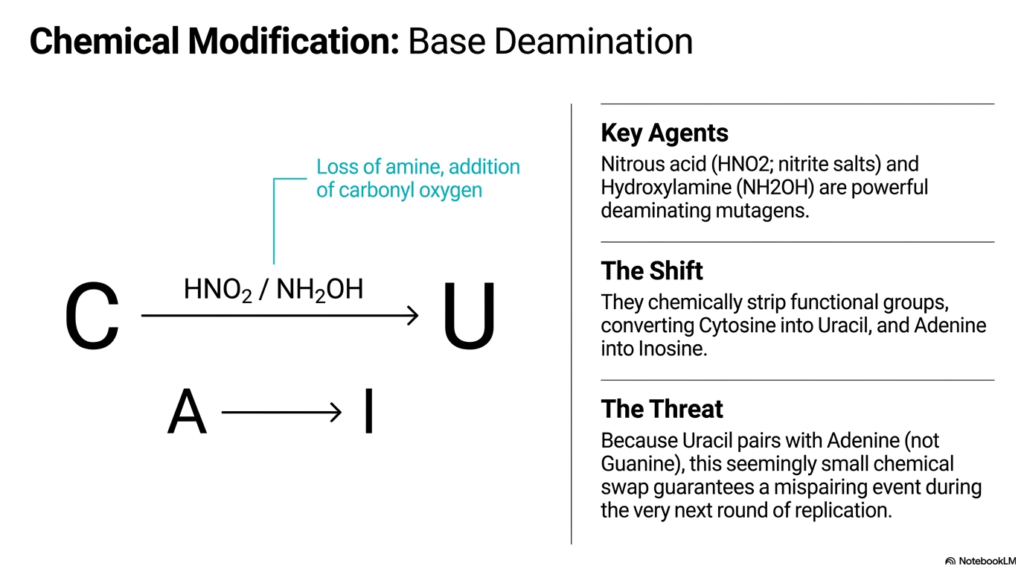 Slide 5: DNA Mutation and Repair: Chemical Shifts via Base Deamination
