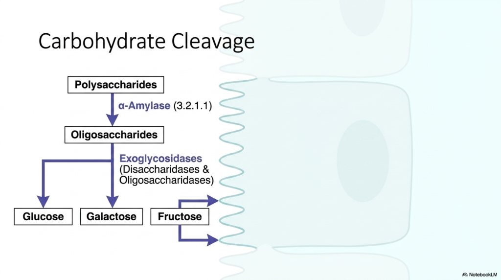 Slide 5: Carbohydrate Cleavage Prior to Intestinal Resorption