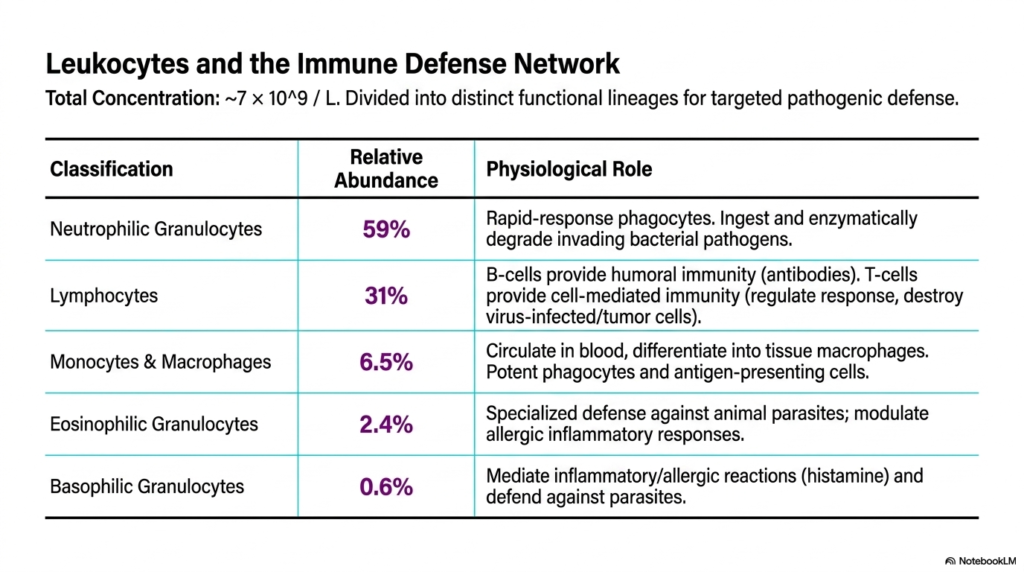 Slide 5: Human Blood Composition - Leukocytes and the Immune Defense Network