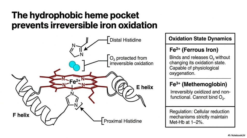 Slide 5: Protecting Hemoglobin from Irreversible Iron Oxidation