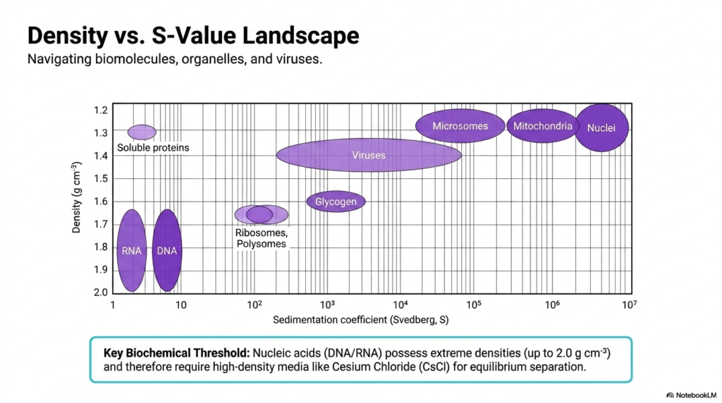 Slide 6: The Density and S-Value Landscape in Centrifugation Analysis