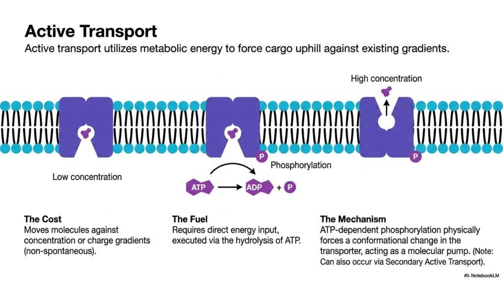 Slide 6: Active Transport in Plasma Membrane Transport: Pushing Uphill