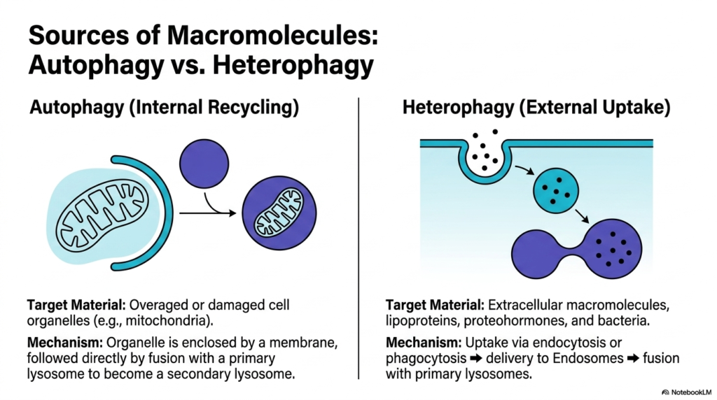 Slide 6: Autophagy and Heterophagy Handled by Lysosomes