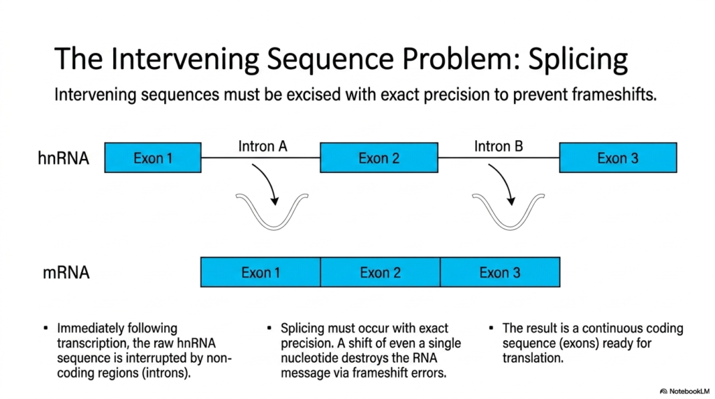 Slide 6: The Intervening Sequence Problem: Ensuring Precision in RNA Maturation