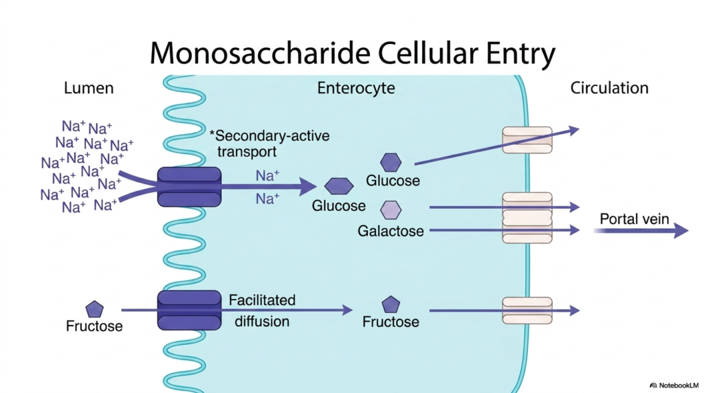 Slide 6: Monosaccharide Entry During Intestinal Resorption