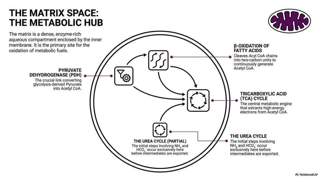 Slide 7: The Matrix Space as the Metabolic Hub of Mitochondria
