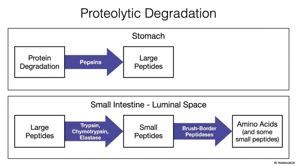 Slide 7: Proteolytic Degradation and Intestinal Resorption