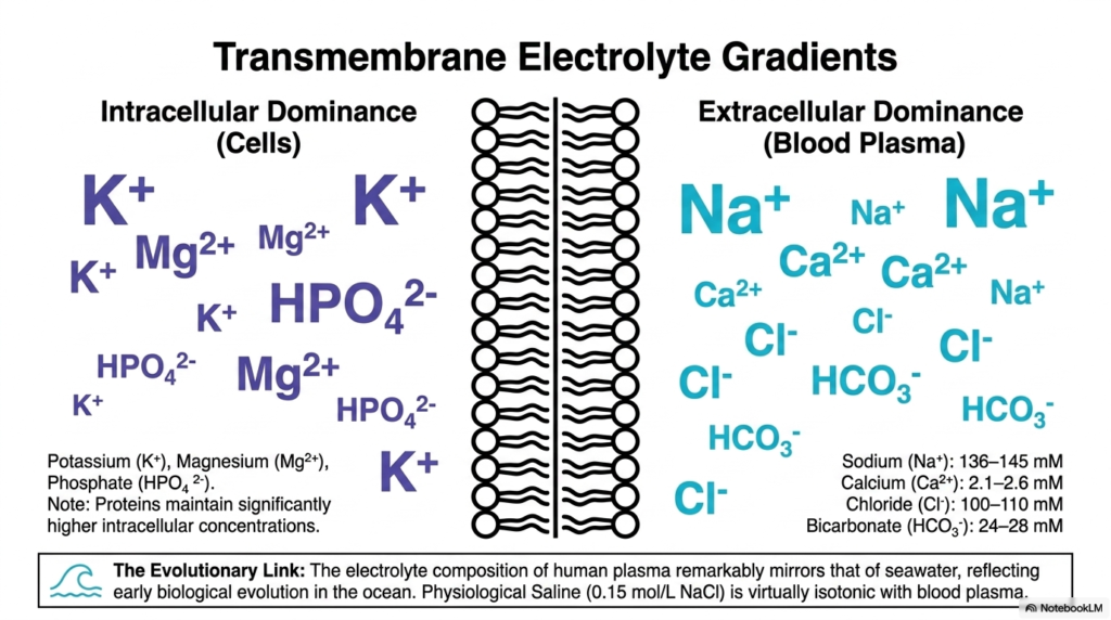 Slide 7: Human Blood Composition - Transmembrane Electrolyte Gradients