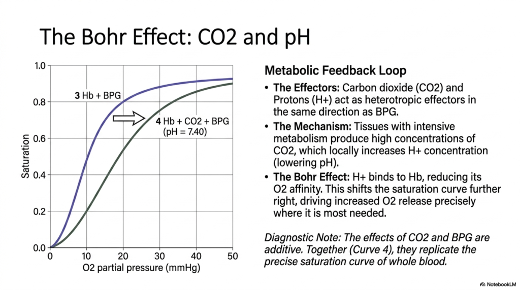 Slide 7: The Bohr Effect in Hemoglobin Oxygen Transport