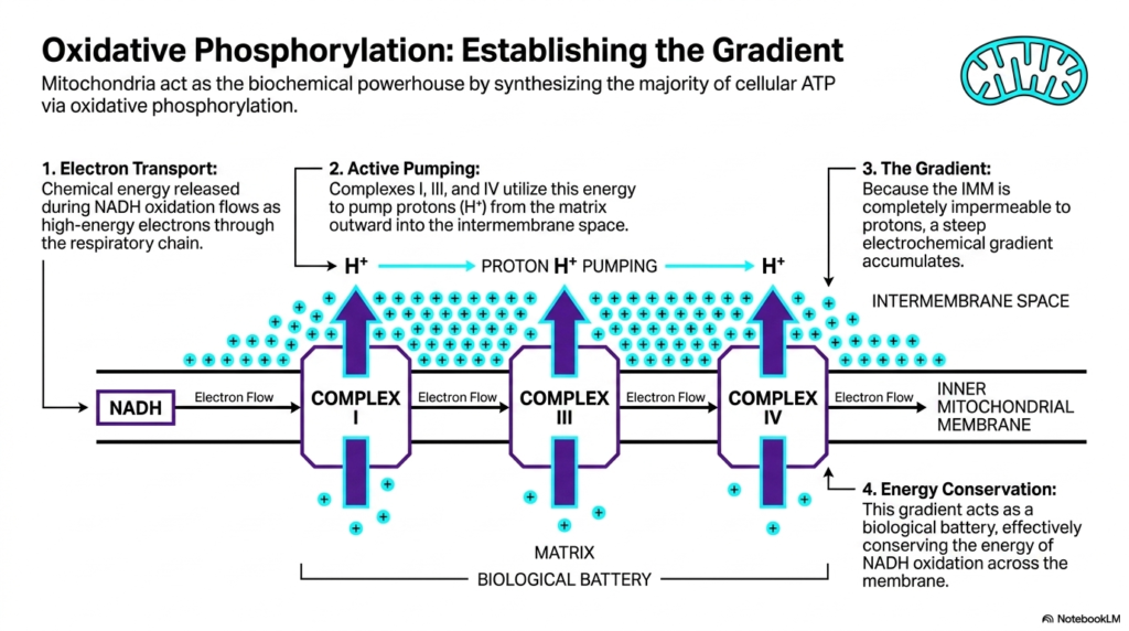 Slide 8: Oxidative Phosphorylation and Gradient Formation in Mitochondria