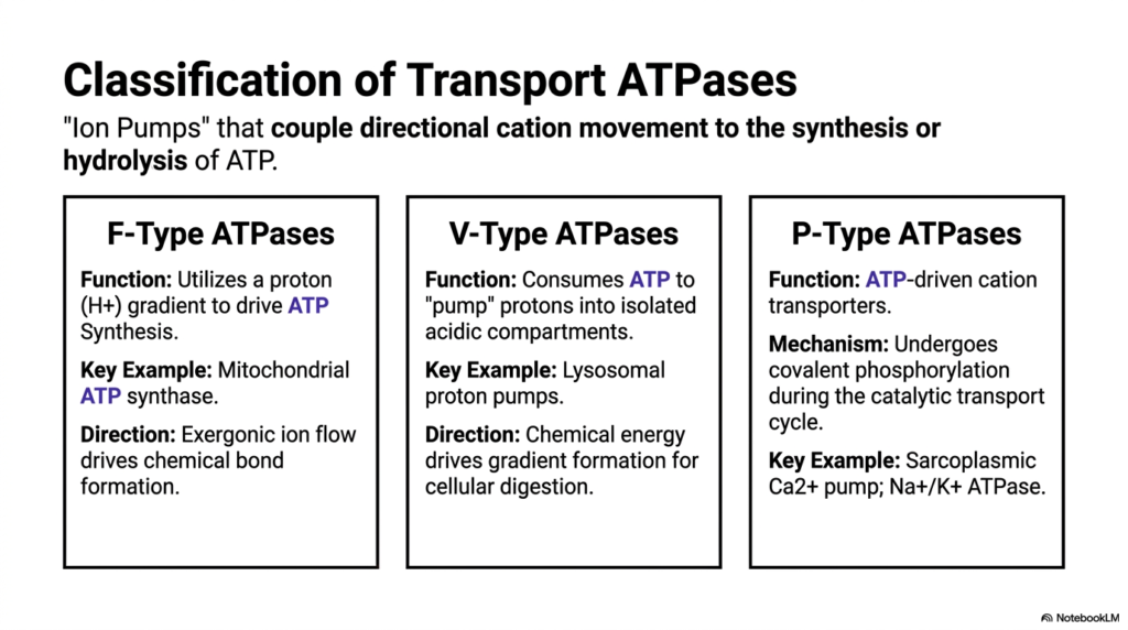 Slide 8: Classification of Active Membrane Transport Proteins and ATPases