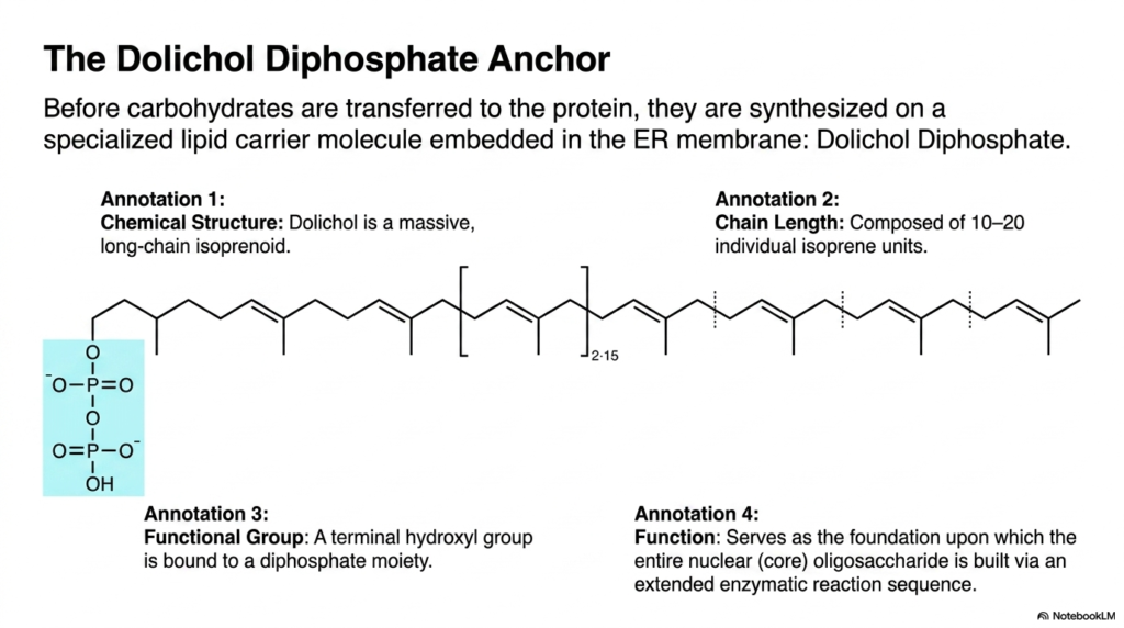 Slide 8: The Scaffold of Protein Synthesis: The Dolichol Diphosphate Anchor