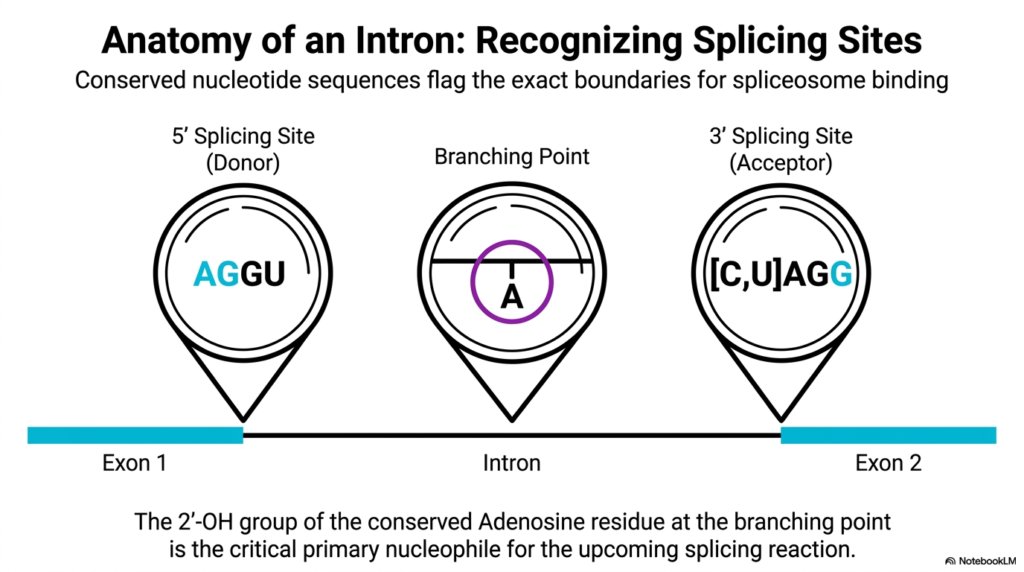 Slide 8: Intron Anatomy in RNA Maturation: Recognizing Crucial Splicing Sites
