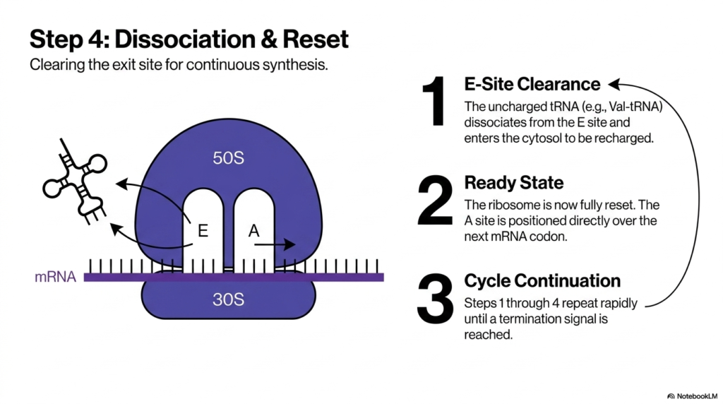 Slide 8: Translation Elongation and Termination: Dissociation and System Reset