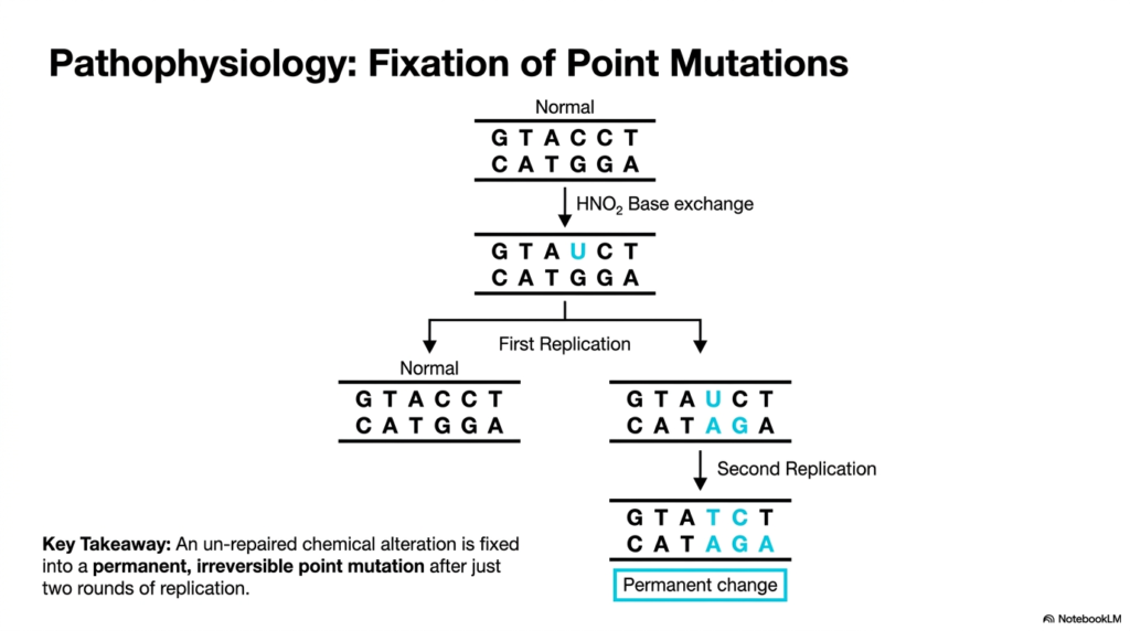 Slide 8: DNA Mutation and Repair: The Pathophysiological Fixation of Point Mutations