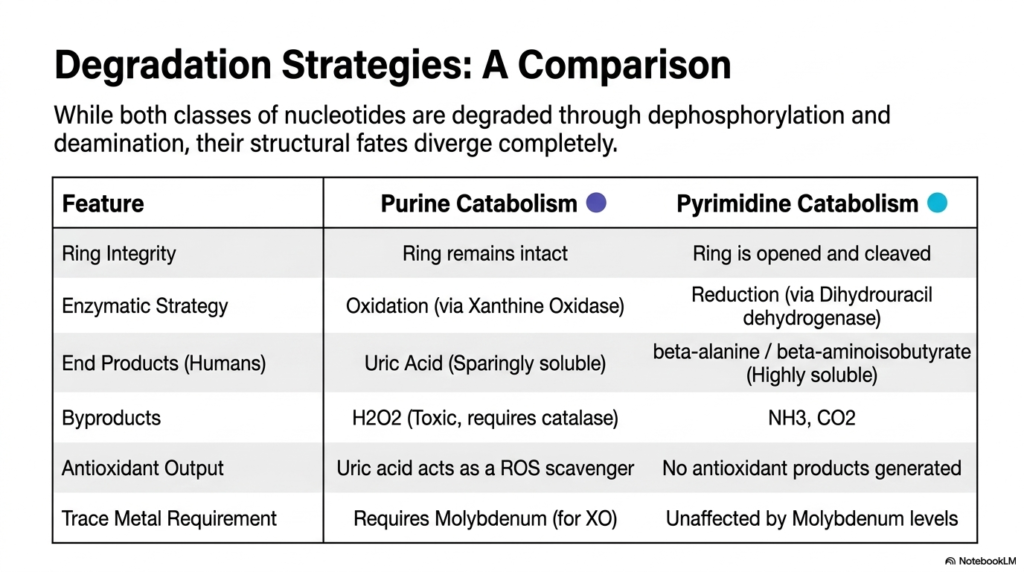 Nucleotide Degradation: Biochemical Pathways and Clinical Pathologies