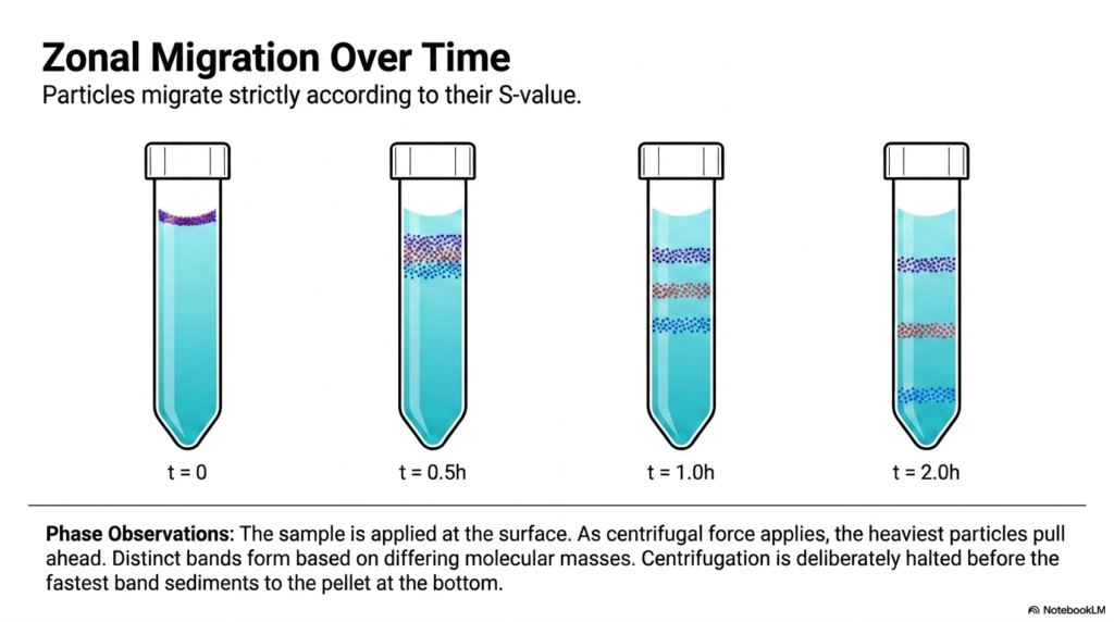 Slide 9: Zonal Migration Over Time in Centrifugation Analysis